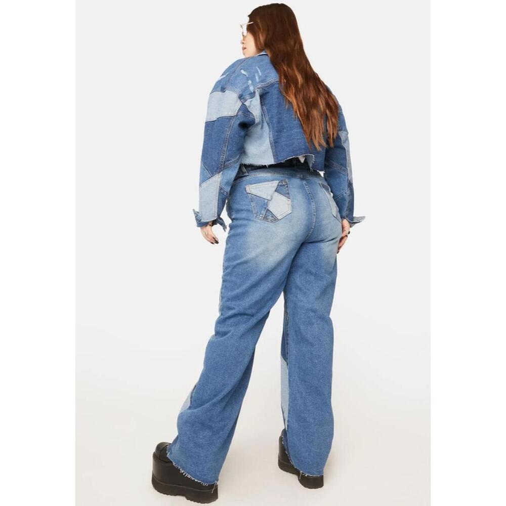 Funky Patchwork Jeans NWT - image 4